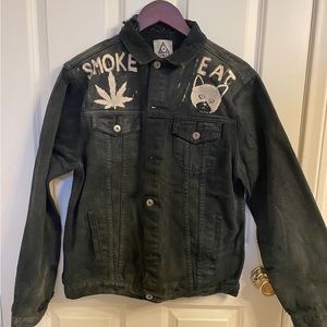 UNIF No Hope Distressed Black Denim Jacket Size L